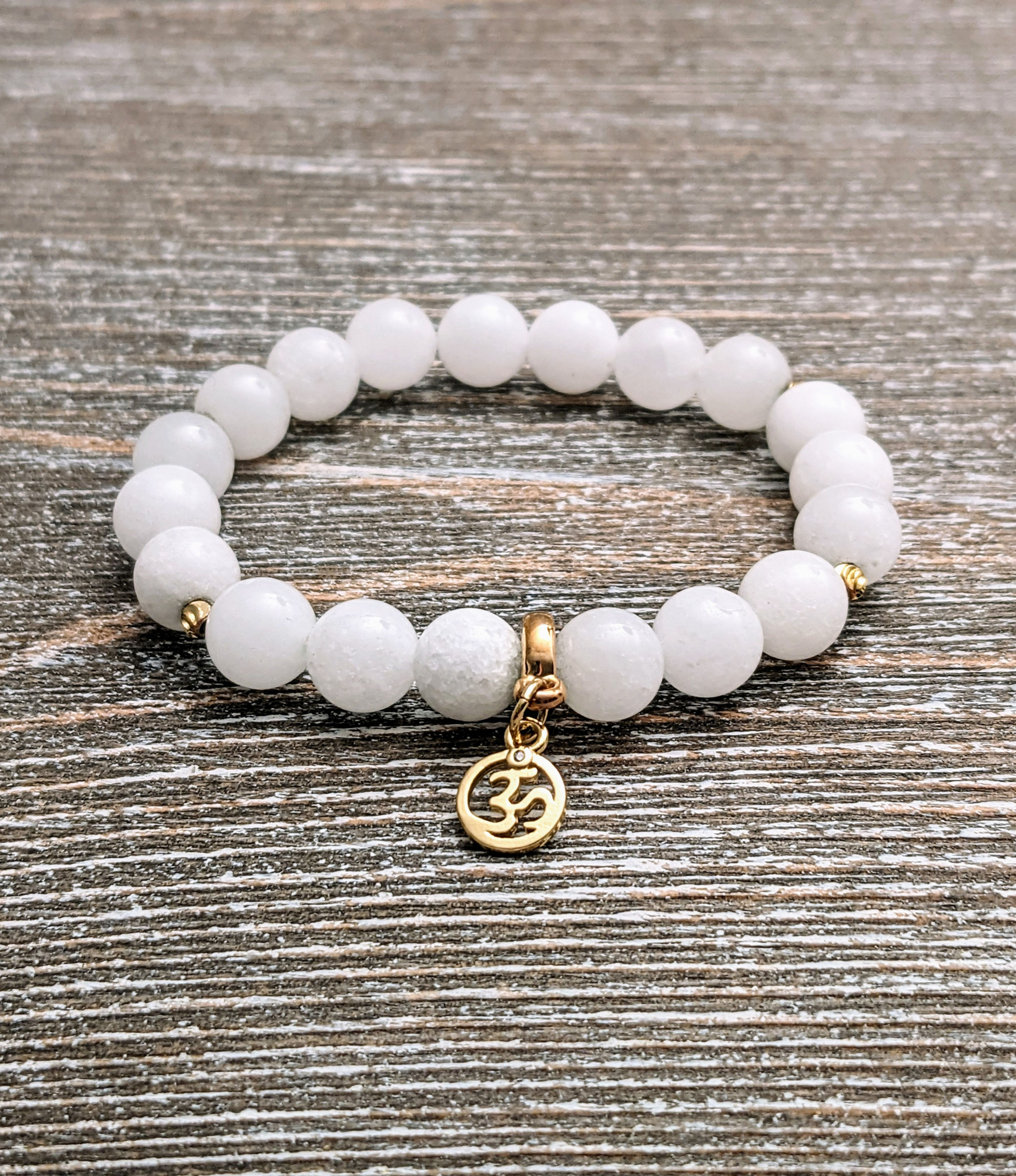 Mala Bracelet - White Jade
