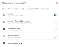 LinkedIn - Who can see your posts