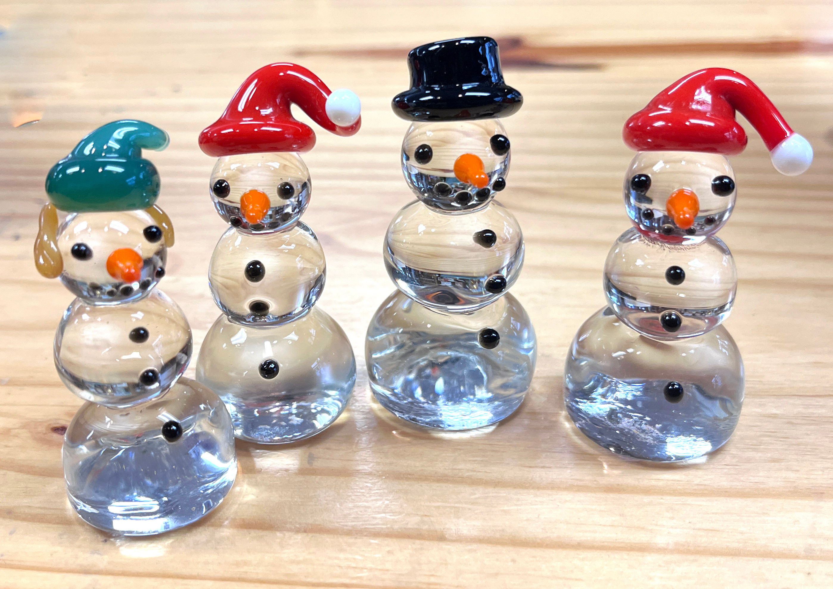 Handmade Glass Snowmen