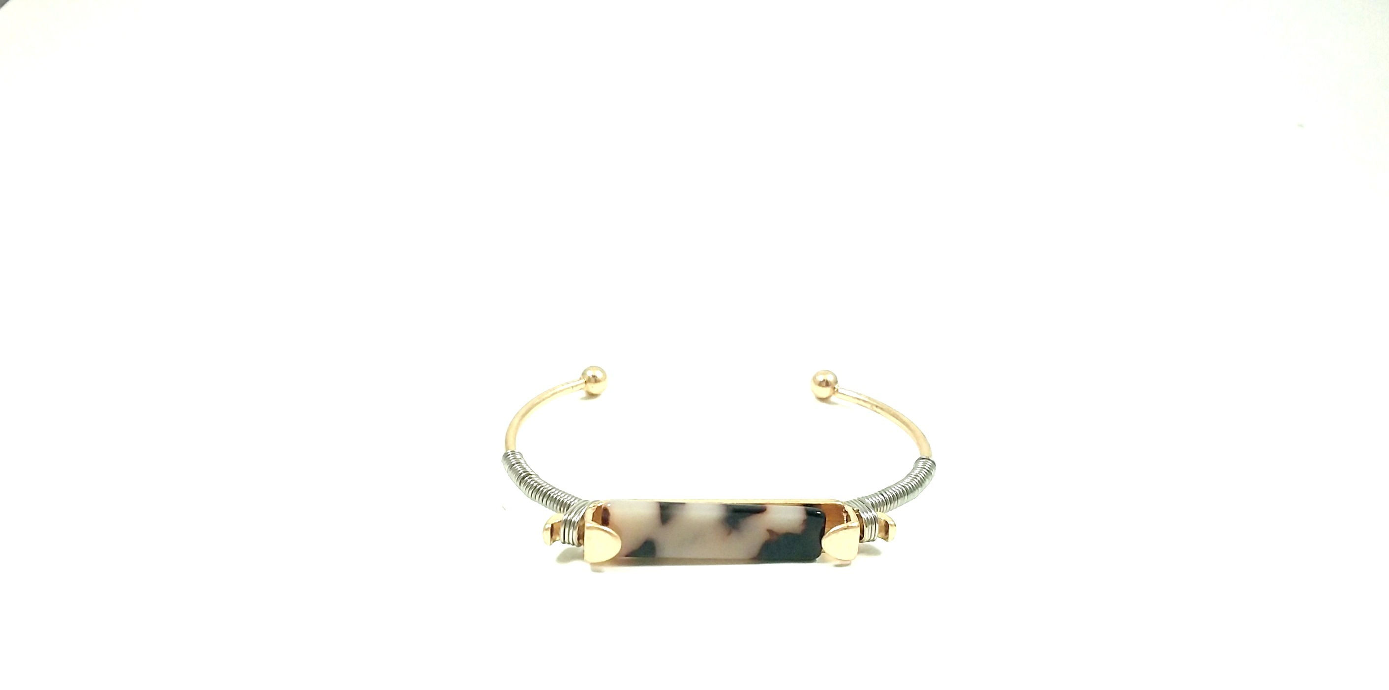 White Tortoise Cellulose Acetate Bracelet
