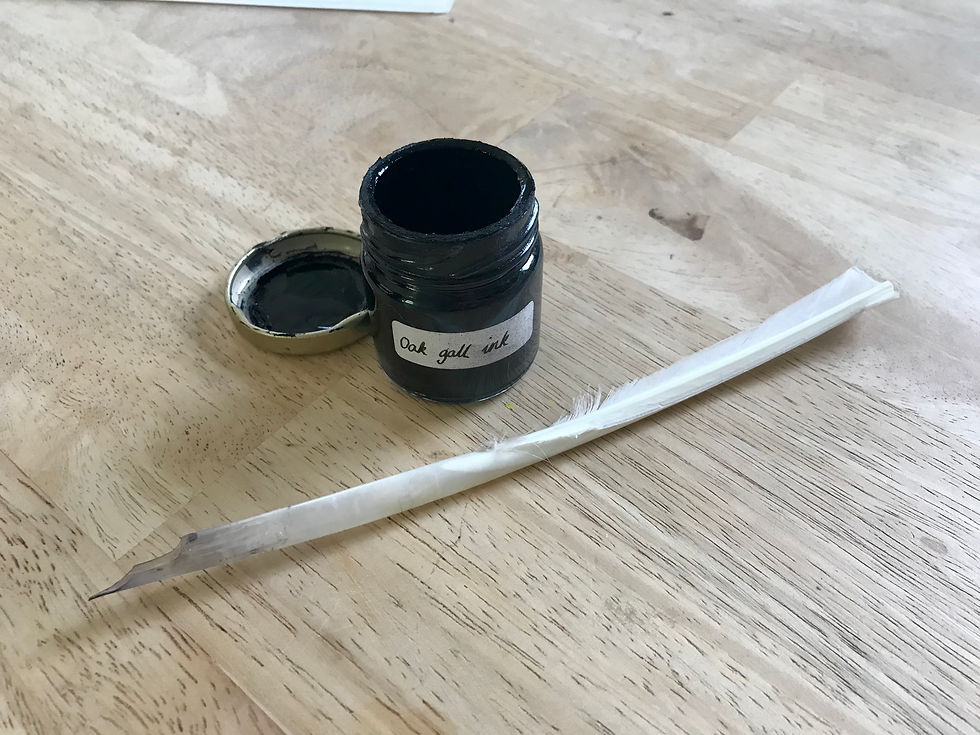 Cut quill and ink