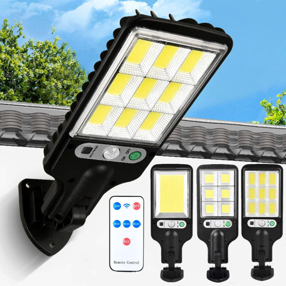 Luminária Solar LED com Controle Remoto e Sensor de Movimento
