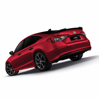 Red color Honda Civic showing its back