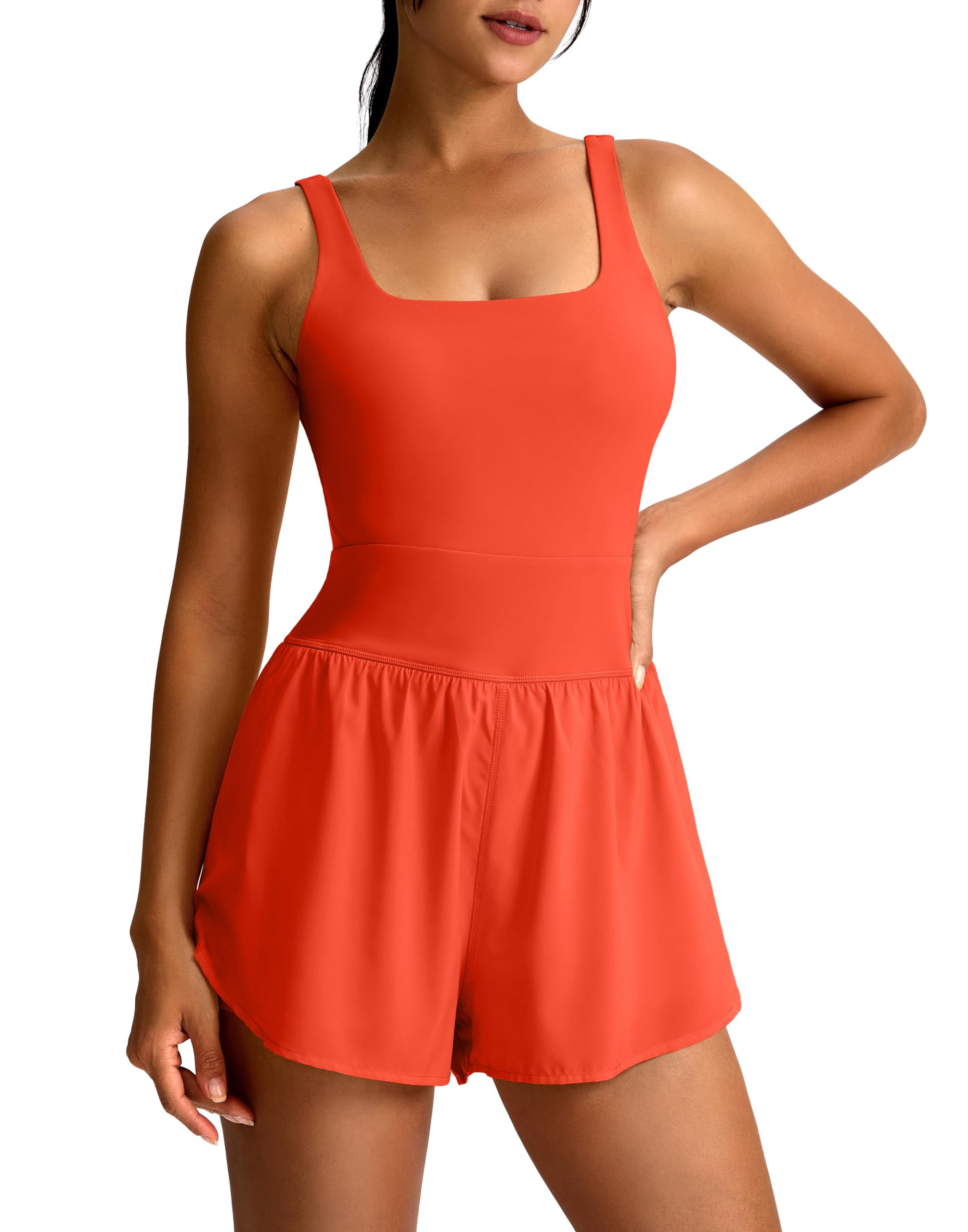 Soothfeel Womens Workout Romper Running Onesie One Piece Jumpsuit Shorts Tennis