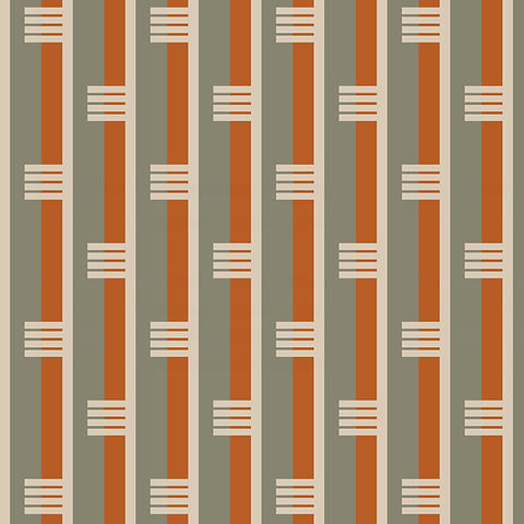 Bear Claw Fabric - Olive Burnt Orange