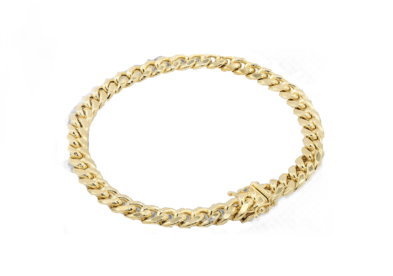 10k solid yellow gold Miami  Cuban link Bracelet cubana Manila