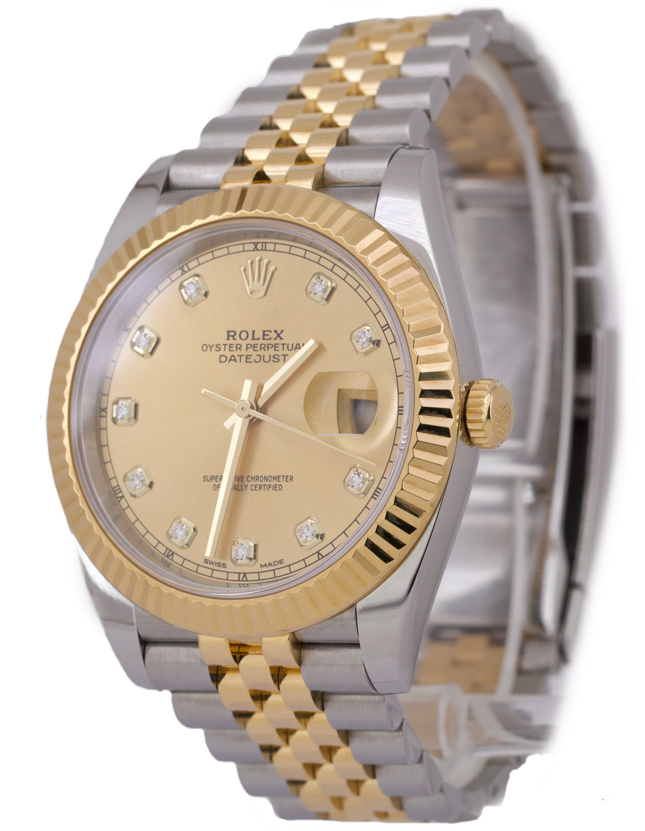 2020 Rolex Datejust 41 18k YG&SS 126333 champagne diamond dial box and papers