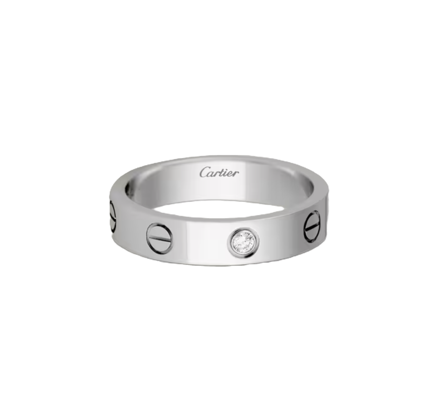 Cartier LOVE RING Small Model 1 Diamond 18k white gold size 60 box & bag