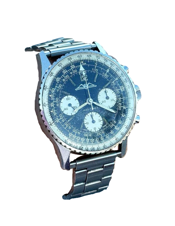 1960's Breitling AOPA Navitimer 41mm Chronograph 806 Black Reverse Panda Dial