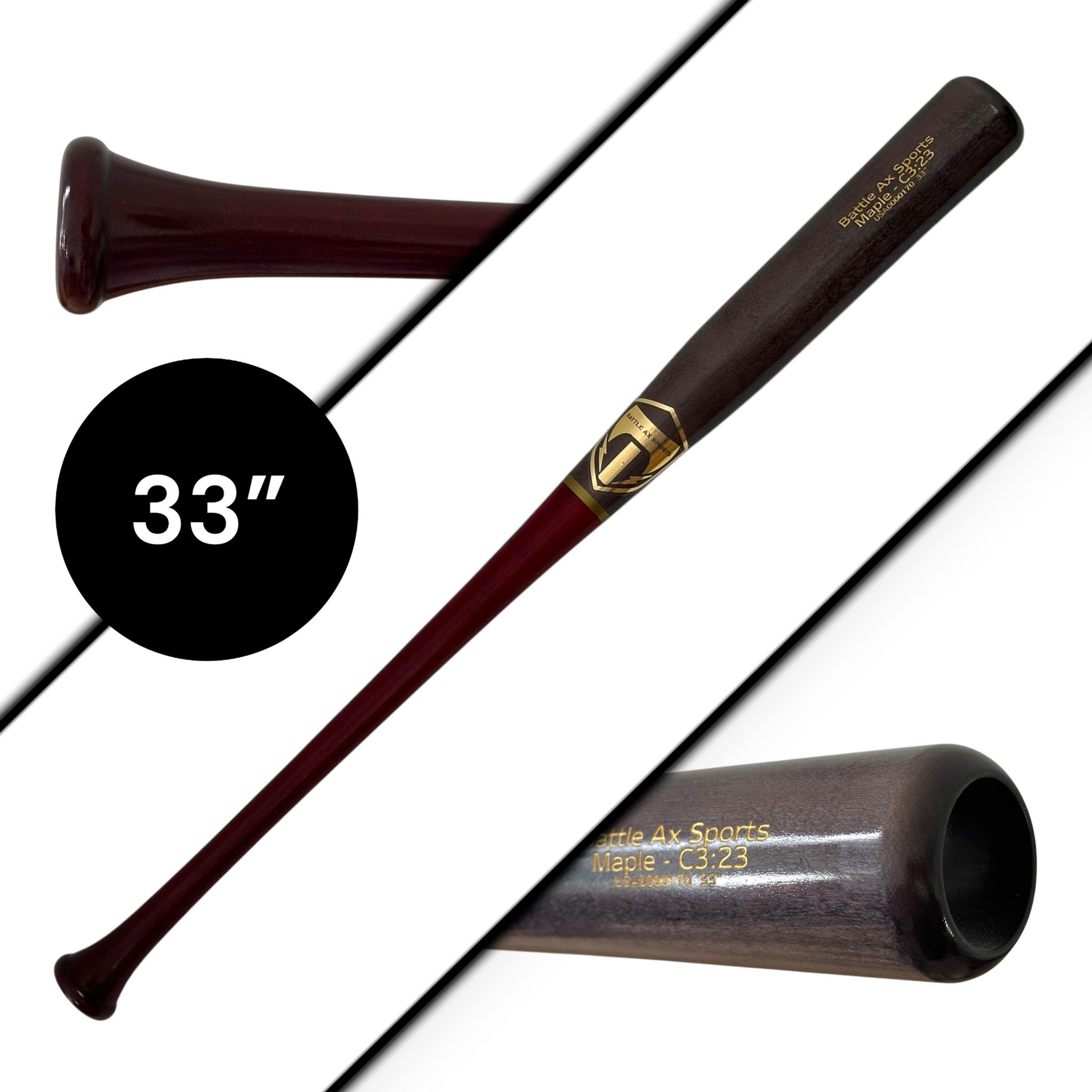 33" Maple Wood Bat - Model C3:23