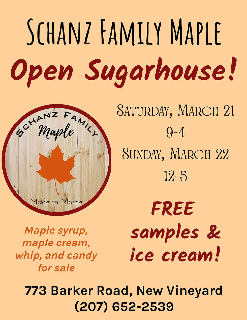 Maine Maple Weekend at Schanz Family Maple