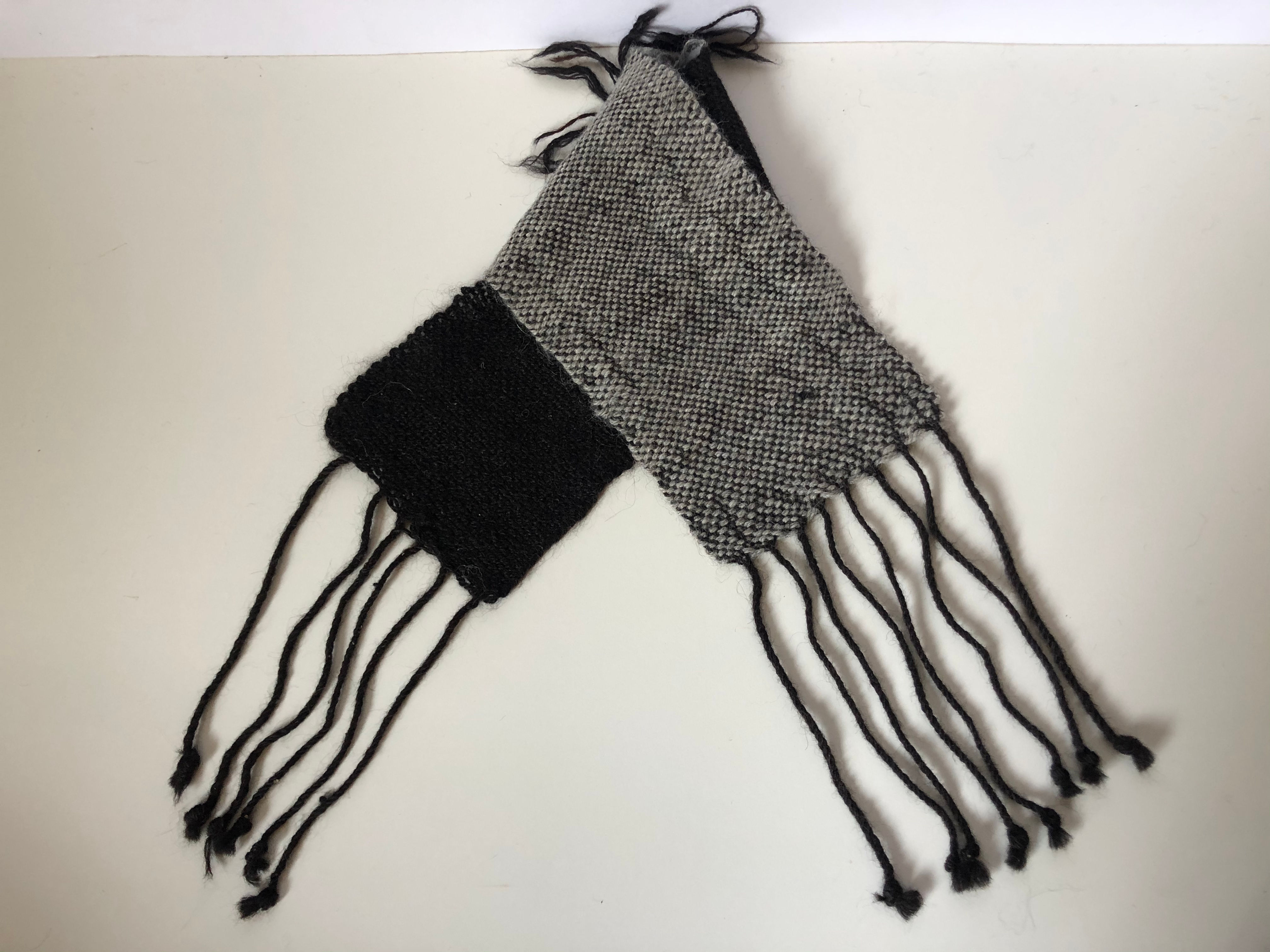 Woven Mixed Black and Grey Collar Scarf
