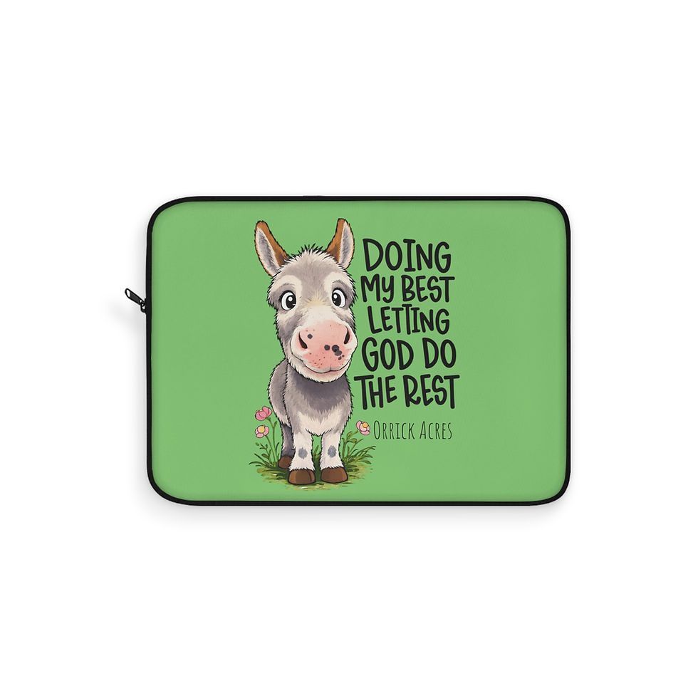 Thumbnail: Donkey "Doing My Best Letting God Do the Rest" Laptop Sleeve