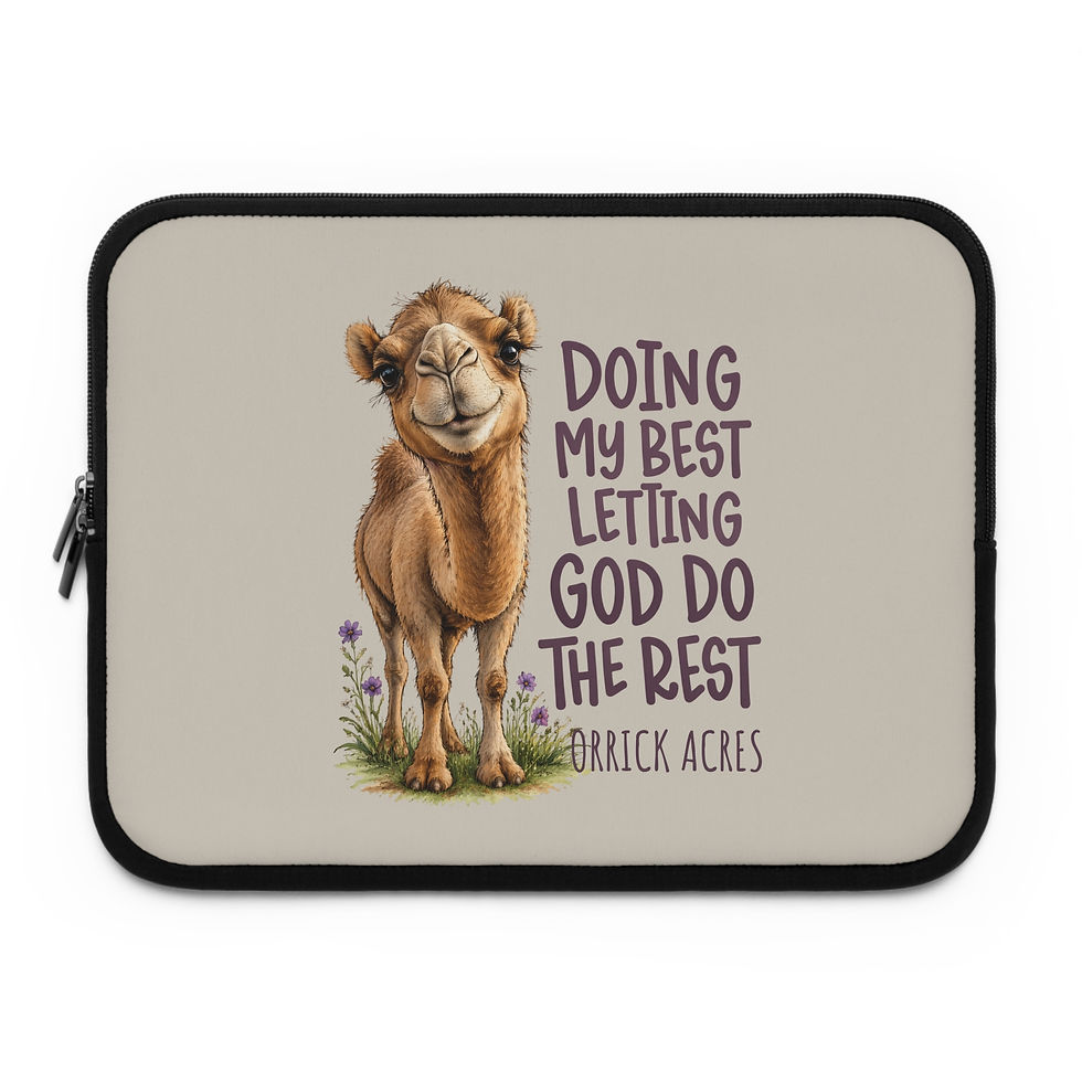 Thumbnail:  Laptop Sleeve — Camel "Doing My Best Letting God Do The Rest"