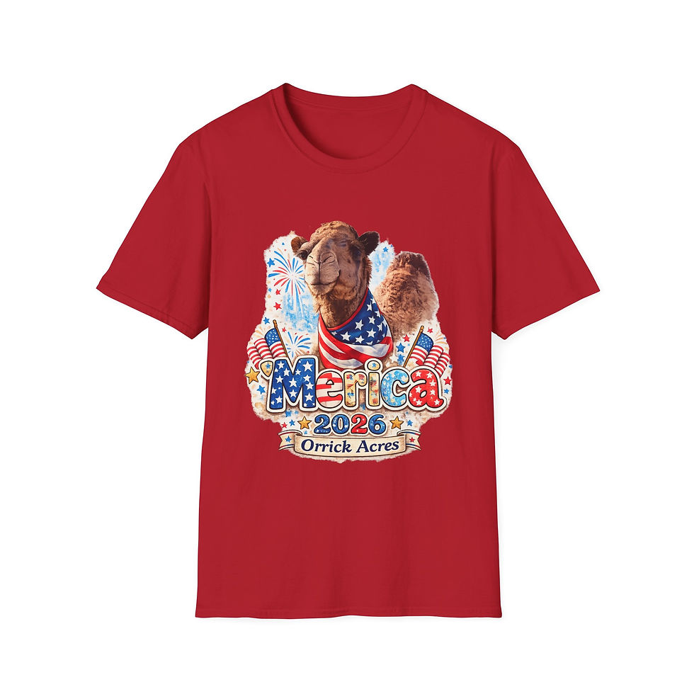 Thumbnail: T-Shirt — 'Merica 2026 Camel Patriotic Tee 