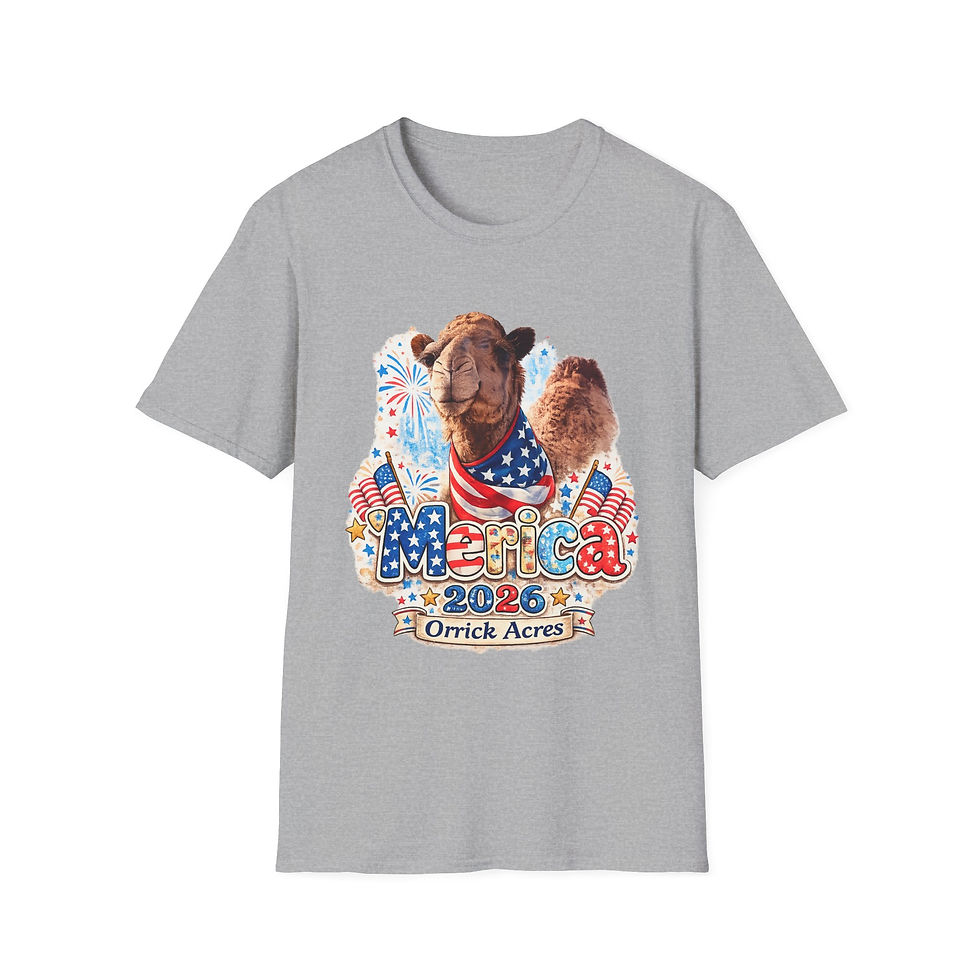 Thumbnail: T-Shirt — 'Merica 2026 Camel Patriotic Tee 