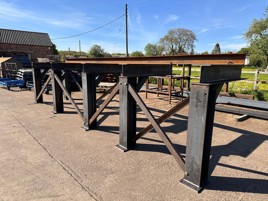 Heavy duty racking, steel beams,