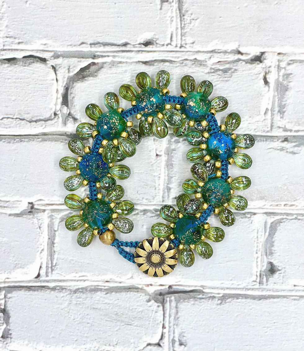 Thumbnail: Blue & Green Water Lily Bracelet