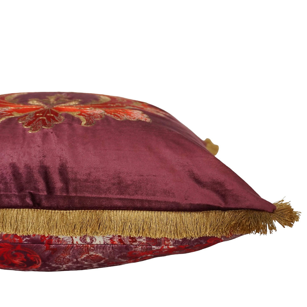 Thumbnail: 1 Embroidered Cushion Cover- Anar- Chestnut Mauve