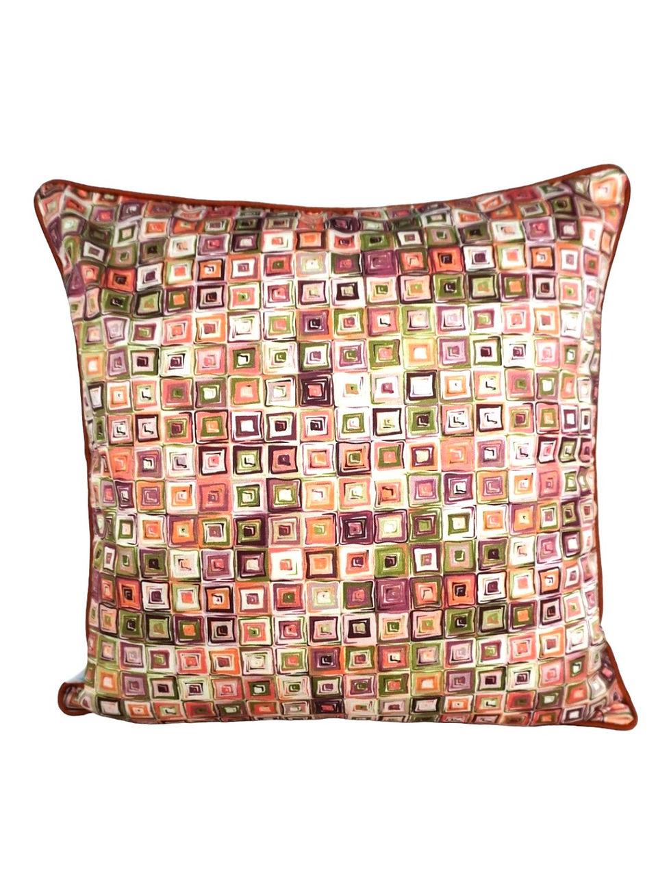 Thumbnail: Embroidered Cushion Covers- Floral Paisley- Olive Green