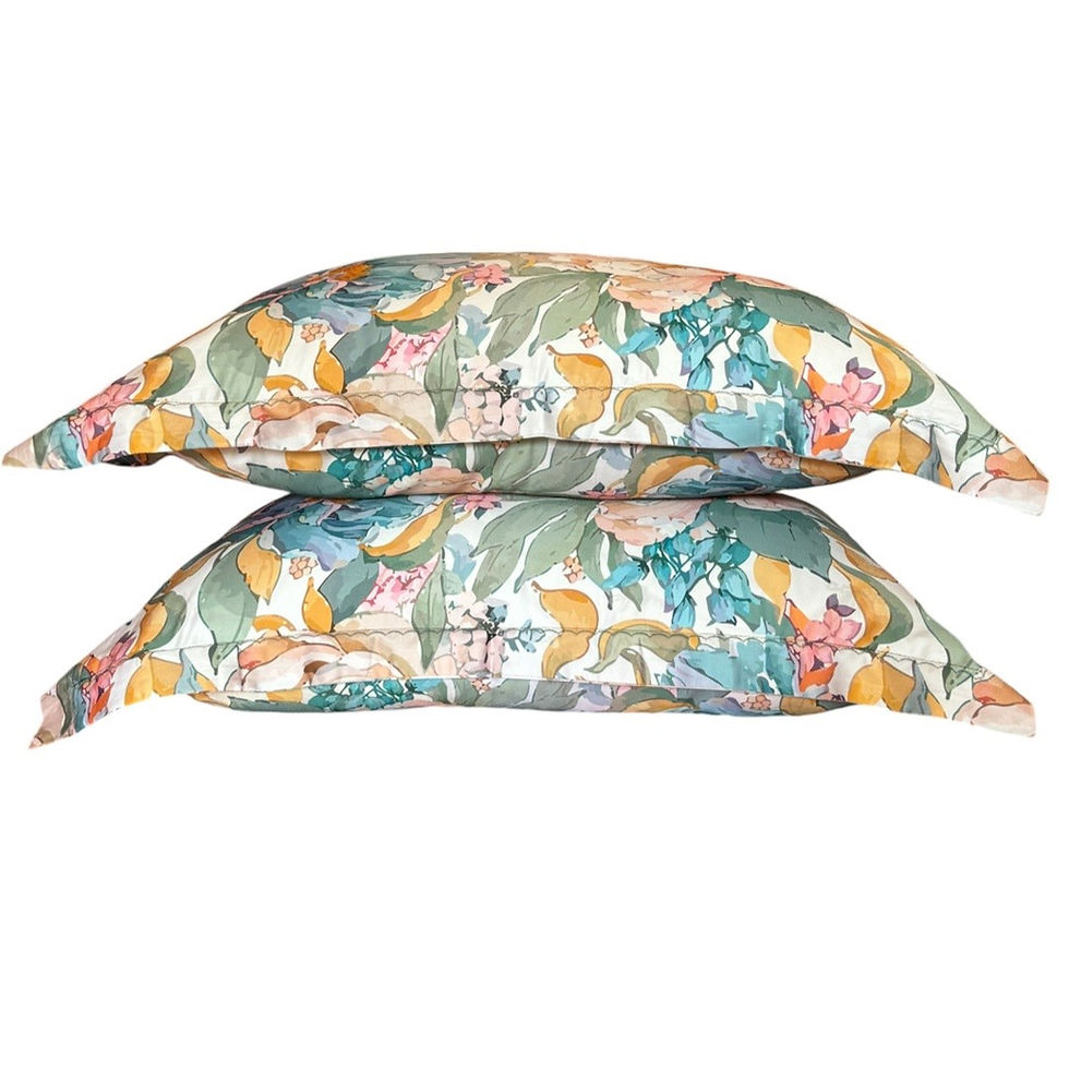 Thumbnail: 350 TC Luxury Cotton Bedsheet- Peonie Grande- Multicolor Pastels