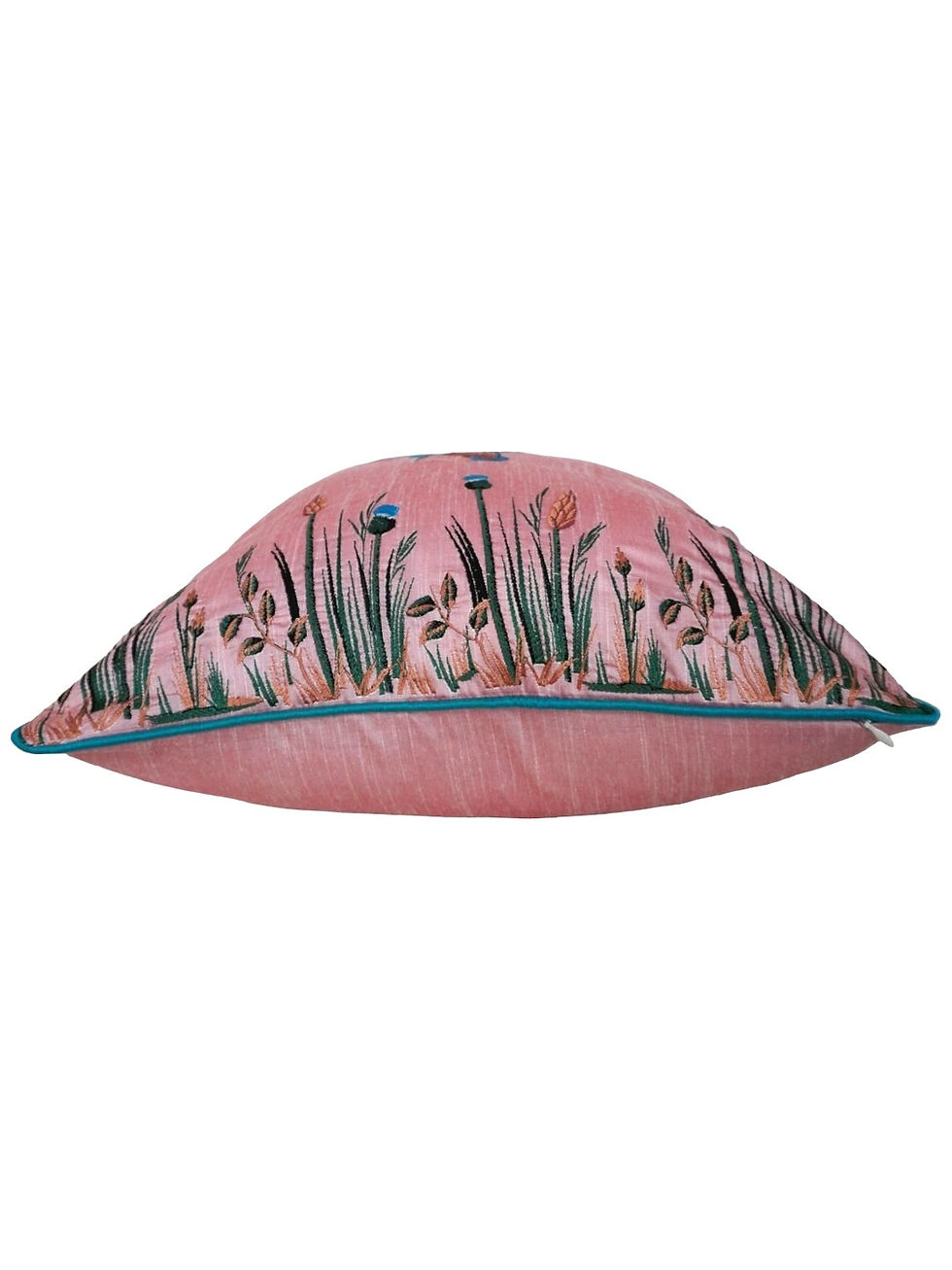 Thumbnail: 2 Embroidered Cushion Covers- Kingfisher- Pastle Pink