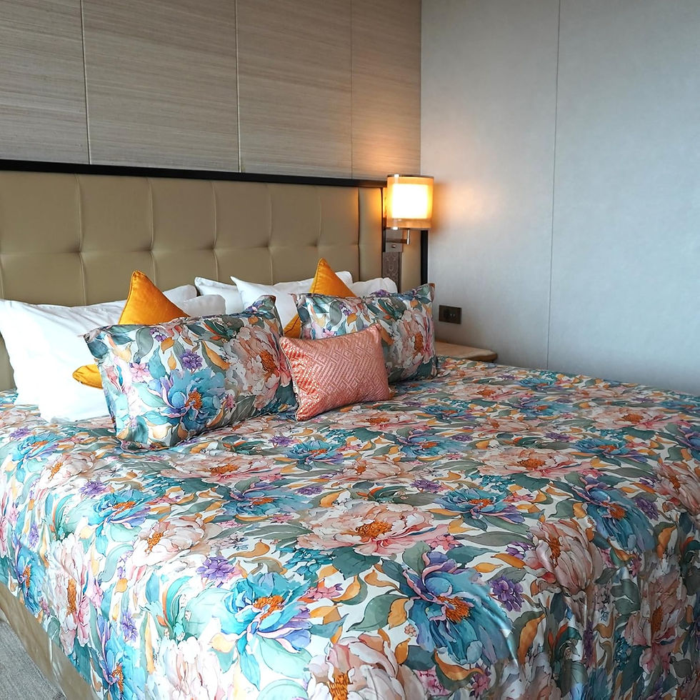 Thumbnail: 350 TC Luxury Cotton Bedsheet- Peonie Grande- Multicolor Pastels