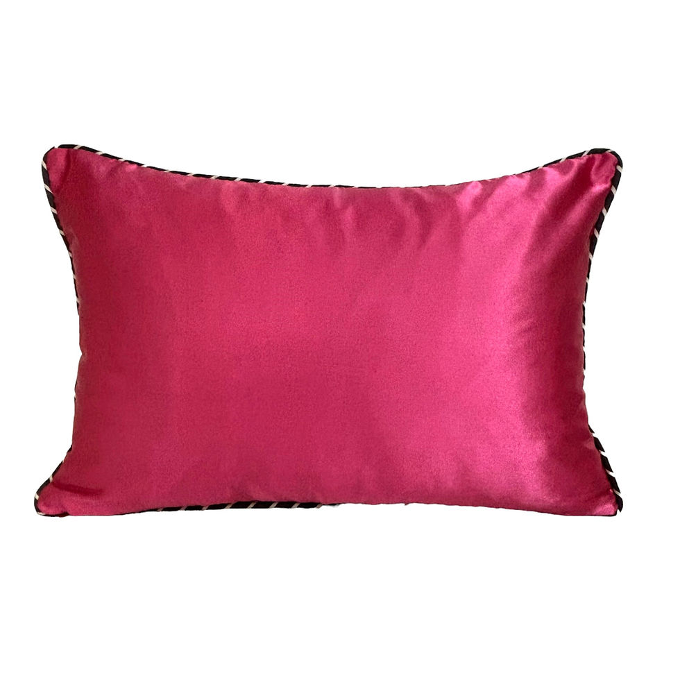 Thumbnail: 2 Velvet Printed Rectangular Cushion Covers- Peacock- Sea Blue