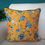 Thumbnail: 2 Embroidered Cushion Covers- Floral Vines- Amber Gold