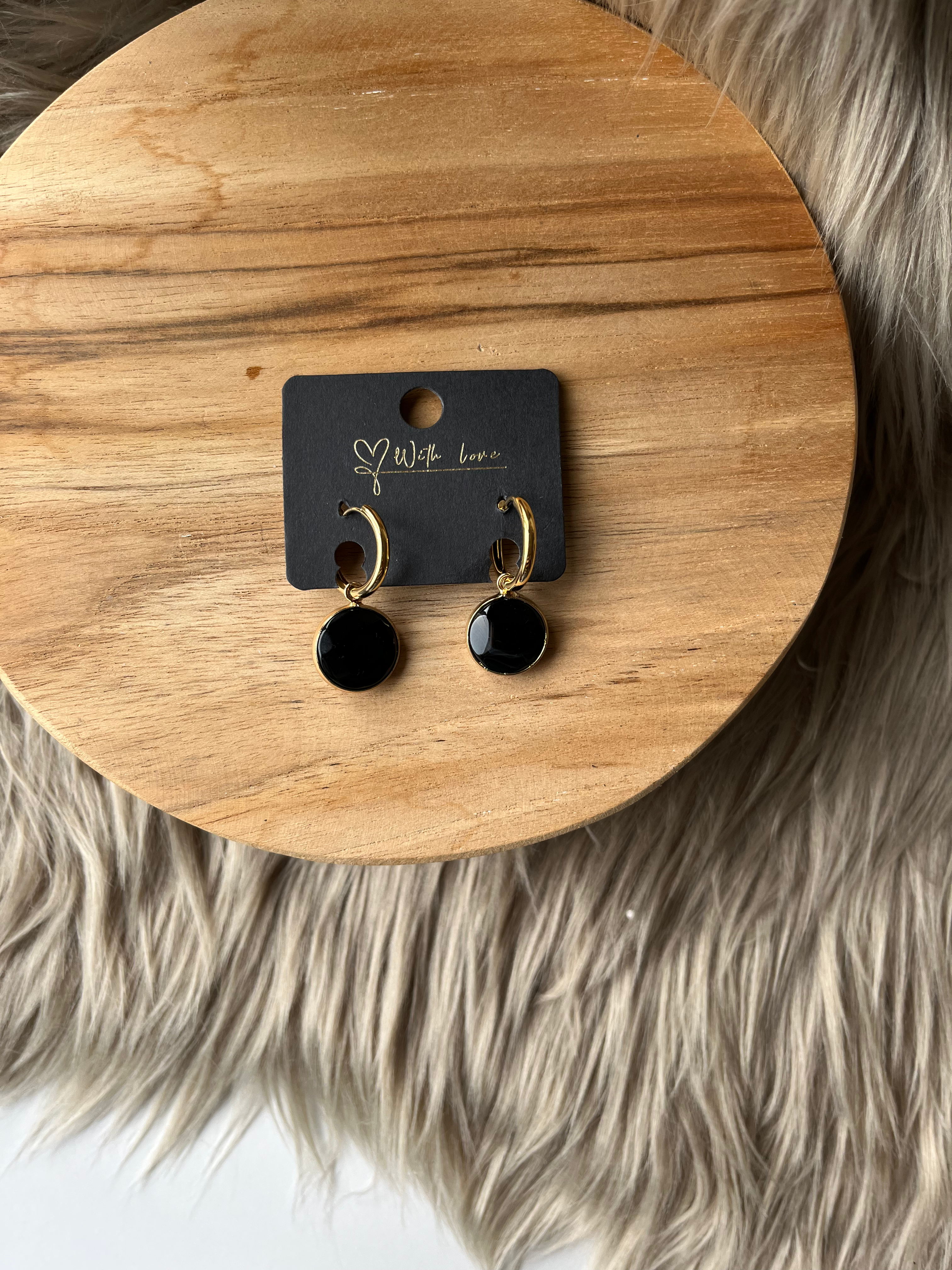 OorringSteenRondZwart