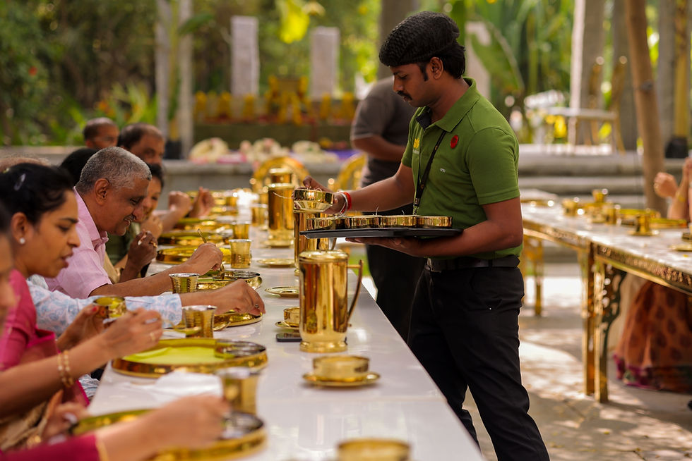 Pushpa's Kitchen team planning a custom event menu for a private family celebration in Chennai