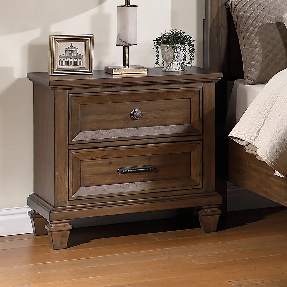 Thumbnail: Mariana Mocha Brown Finish Queen Bed, Dresser, Mirror and 2 Nightstands