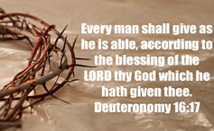 Crown of thorns with Deuteronomy 16:17 Bible verse text.