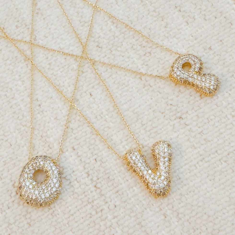 Miniatura: Crystal Bubble Initial Necklace