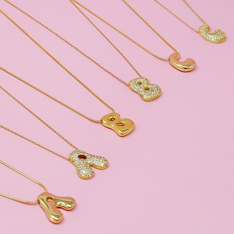 Miniatura: Crystal Bubble Initial Necklace