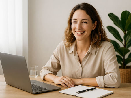 une naturopathe moderne installée à son b ureau dans son cabinet de naturopathie