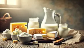 Produits laitiers divers : lait, crème, fromage, yaourt