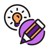 Icône ampoule et crayon