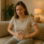 une femme qui a mal au ventre