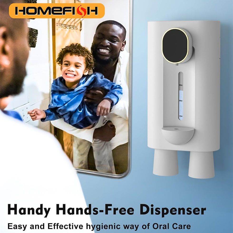 Thumbnail: Wall Mounted Smart Mouthwash Dispenser with 2 Magnetic Cups USB-C Rechargeable M