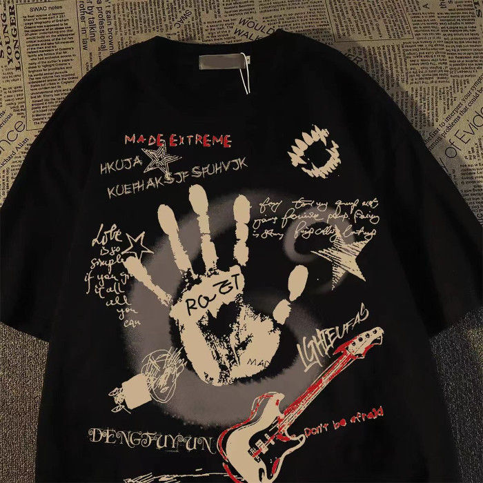 Miniatura: American Vintage Round Neck Short Sleeved T-shirt Men/Women Korean Inst Summer N