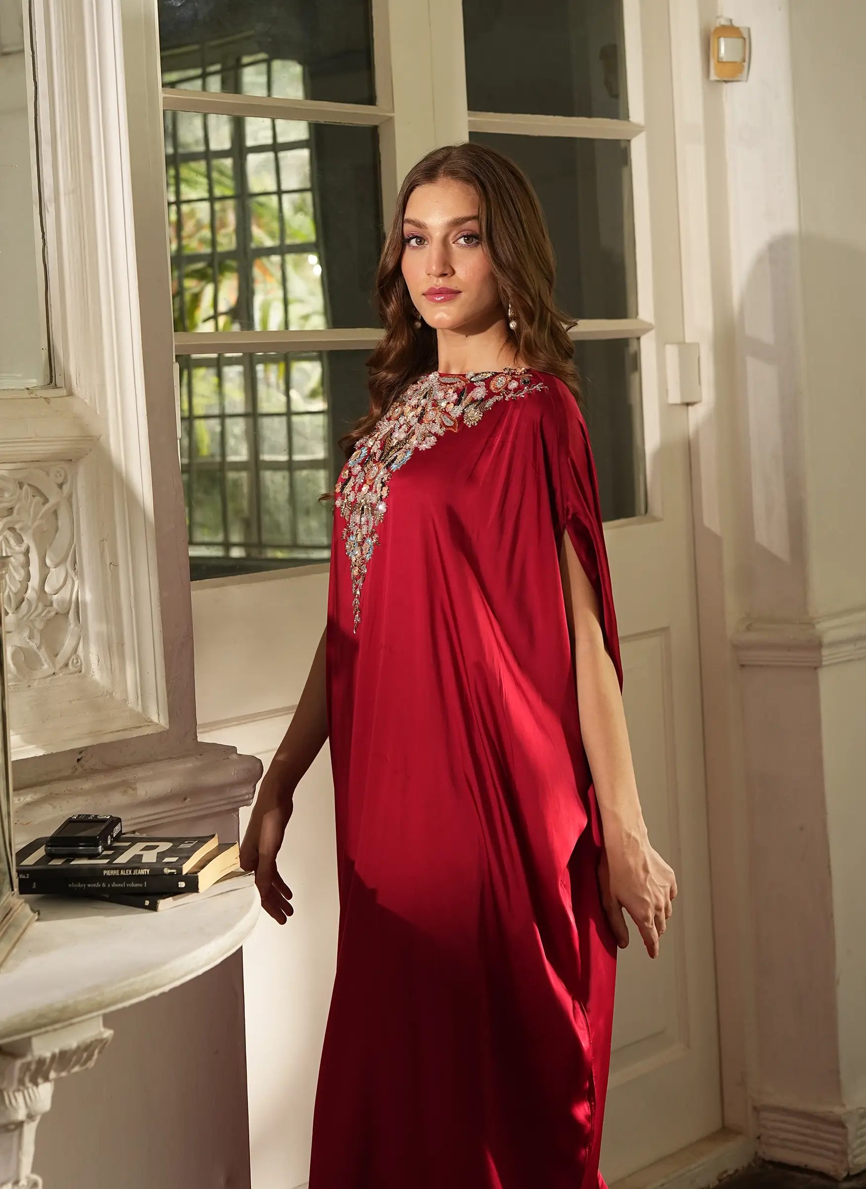 Silk Ember – Red Kaftan