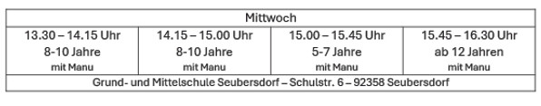 Stundenplan Seubersdorf