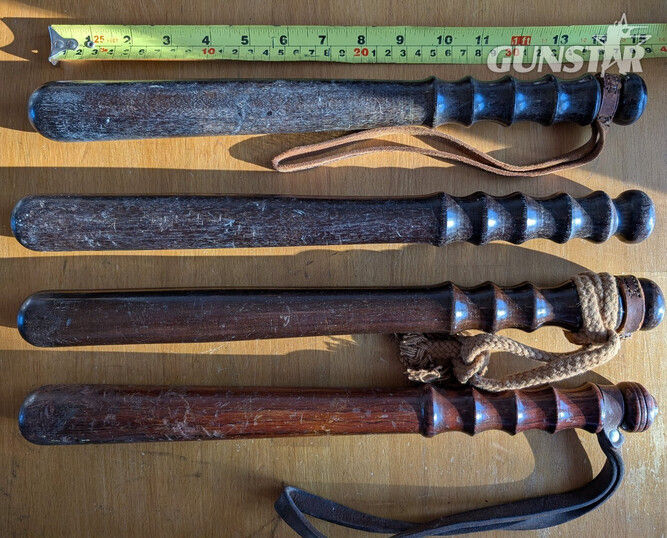 4 x Vintage Wooden Police Truncheons (Approx 16" long)