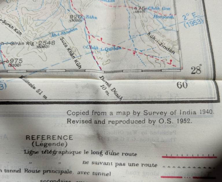 Thumbnail: A Royal Air Force / RAF Silk Escape Map N.H-40 No. 2555. Published 1952 