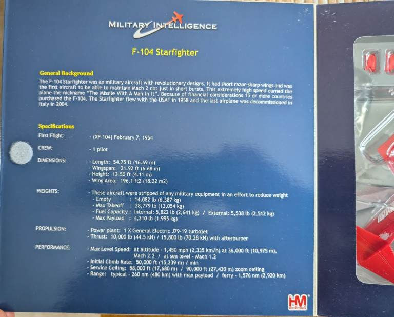 Thumbnail: Rare Hobby Master HA1036 CF-104 Starfighter Toothbrush 104805 Squadron CAF BNIB