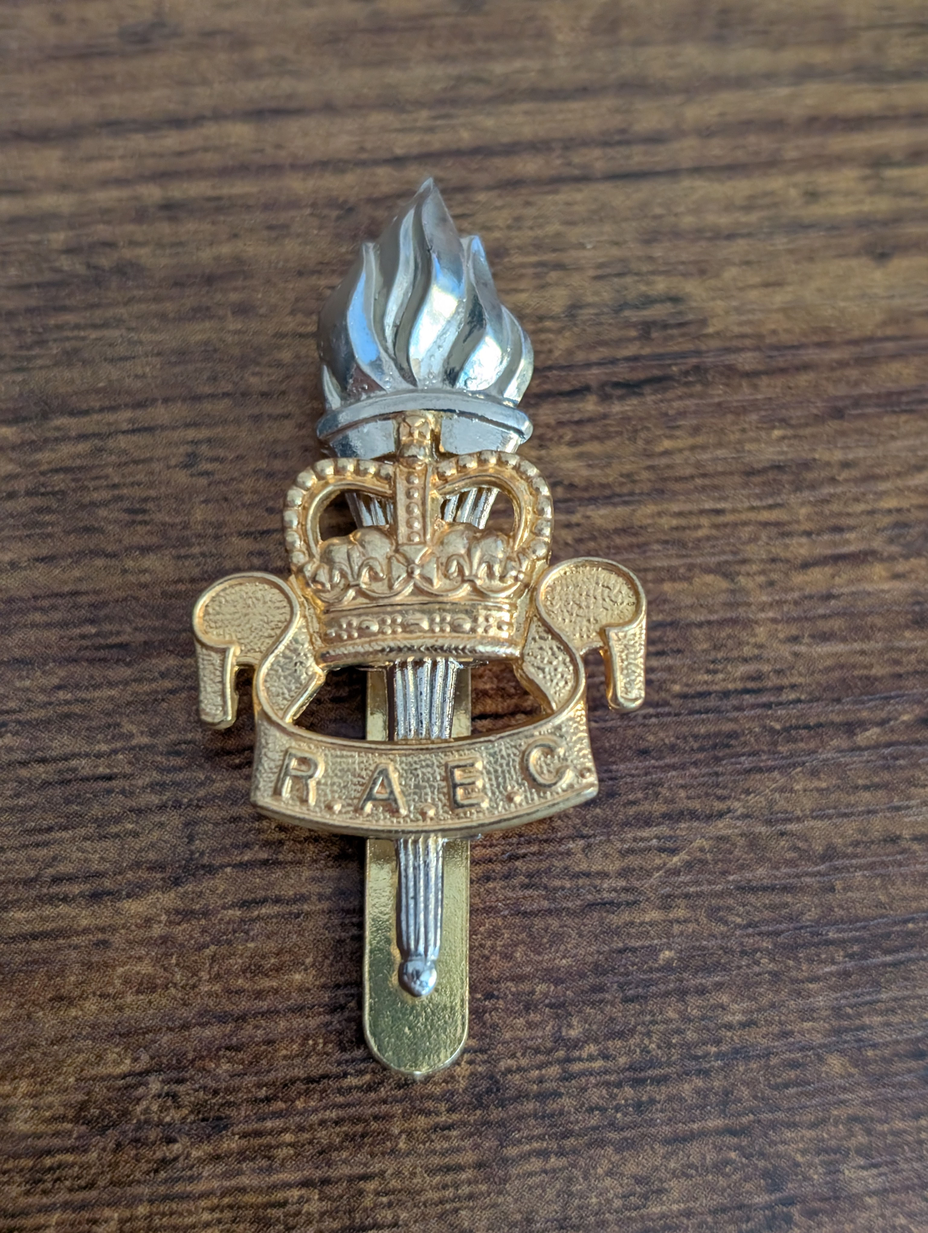 British Army Royal Army Educational Corp (RAEC) Cap Badge Bi-Metal Firmin London
