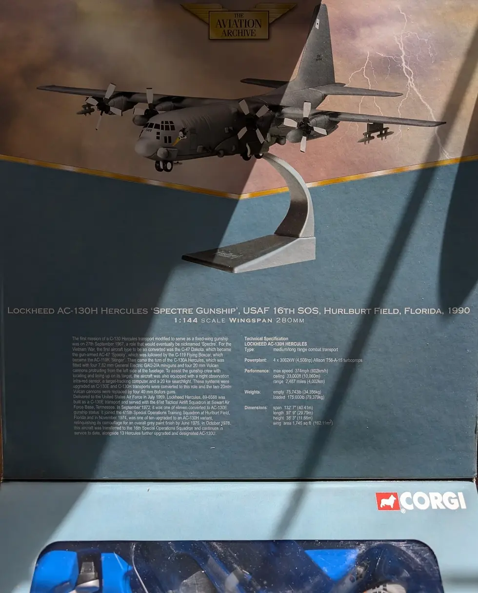 Thumbnail: Corgi Aviation 1:144 Lockhead AC-130H Gunship Collector Diecast AA31306 BNIB