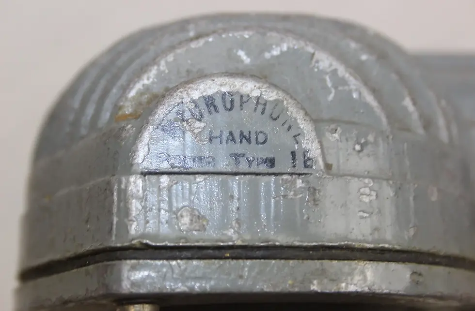 Thumbnail: Vintage WW2 British Pair (2) Tannoy Hand-held Microphones in Battleship Grey