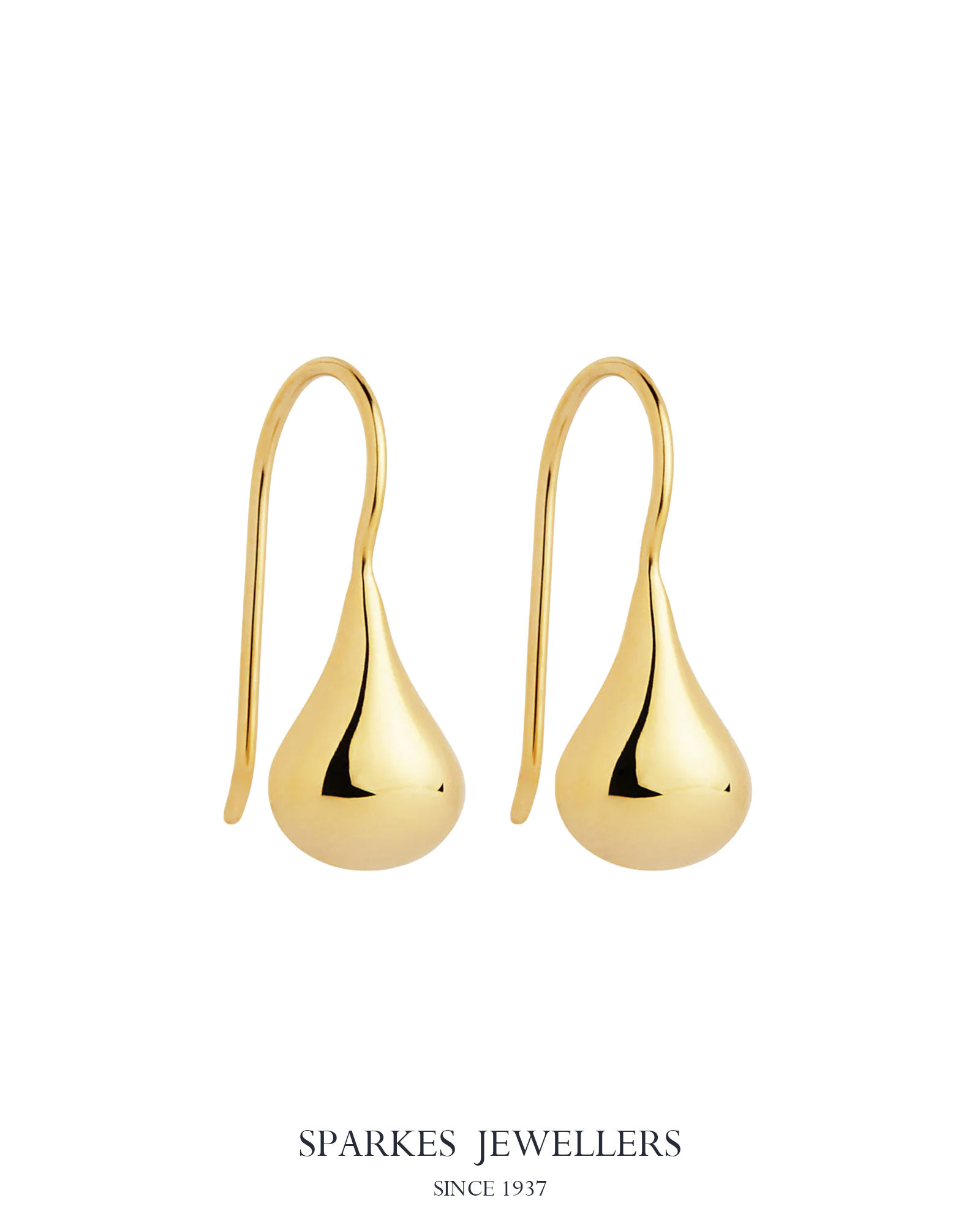 Baby Tears Yellow Gold Earrings